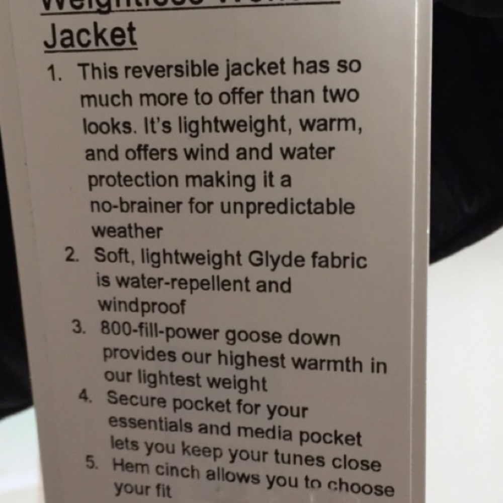 NWT LULULEMON WEIGHTLESS WONDER JACKET BLACK - Picture 6 of 8